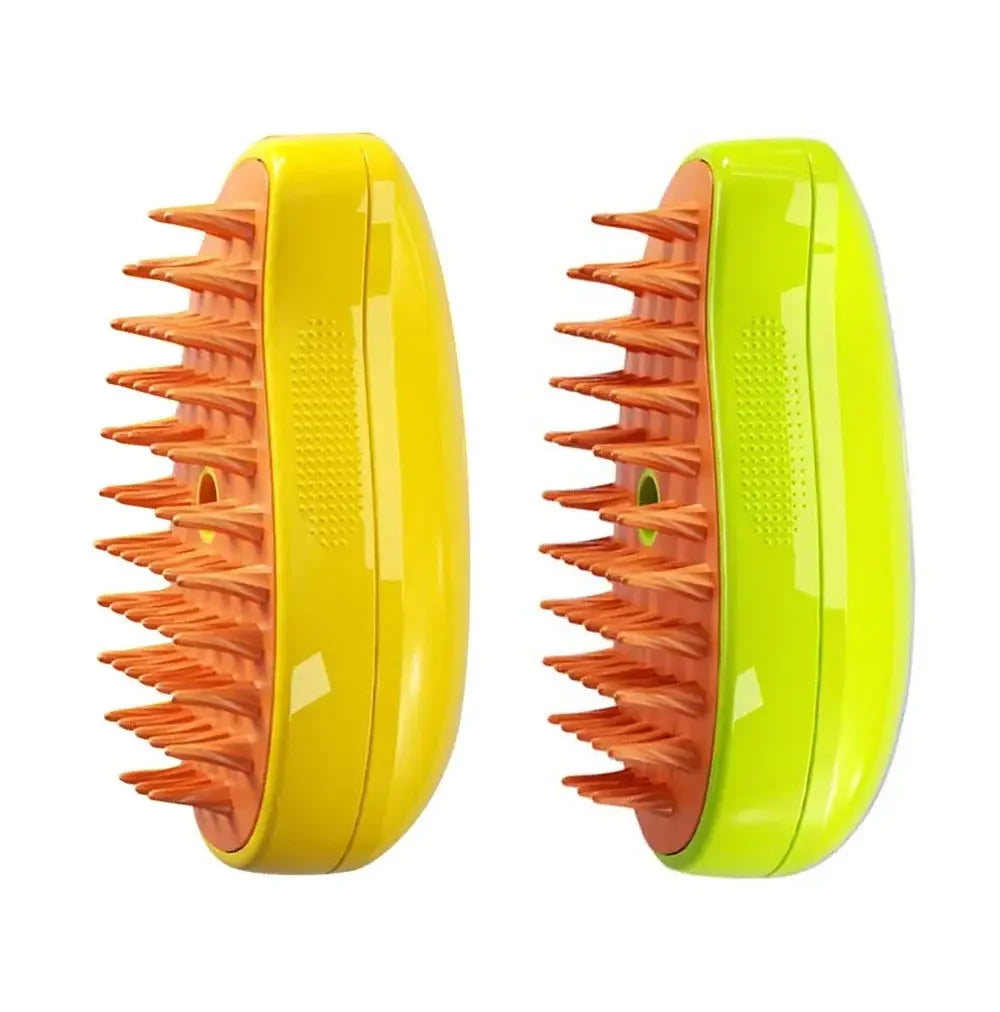 3-in-1 Steam Spray Pet Grooming Brush – Massage, De-Shedding & Foldable Comb