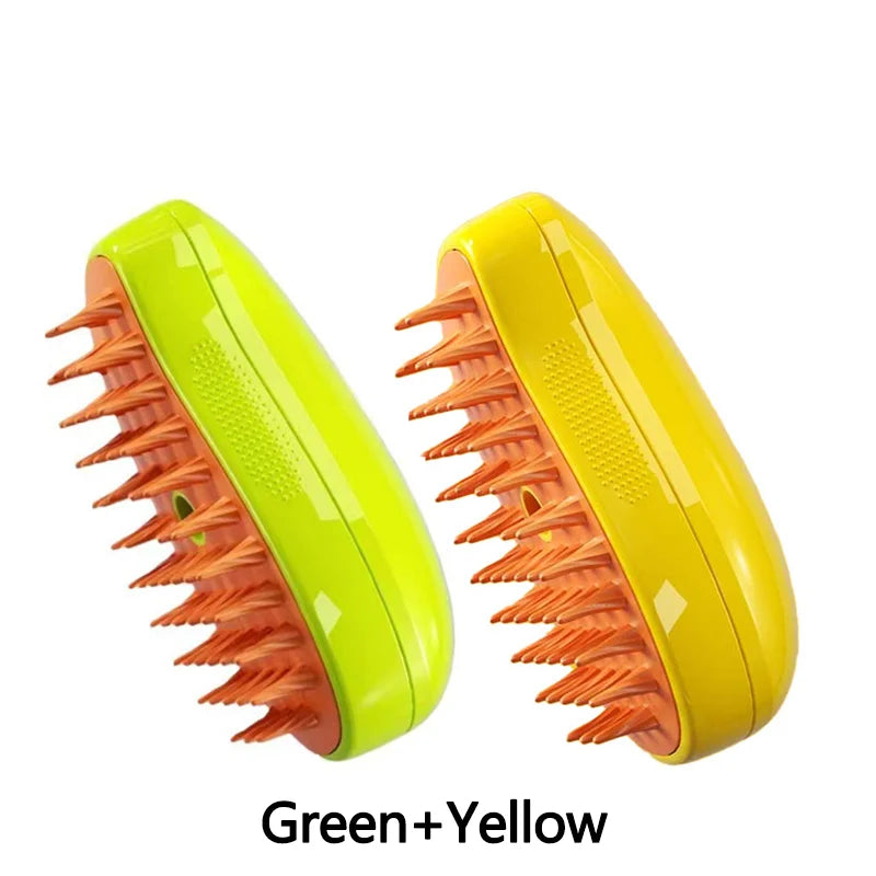 3-in-1 Steam Spray Pet Grooming Brush – Massage, De-Shedding & Foldable Comb