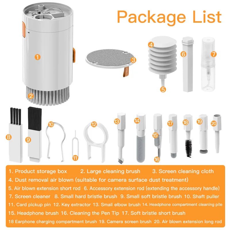 20-in-1 Precision Tech Cleaning Kit – For Keyboard, Earbuds, Camera & More