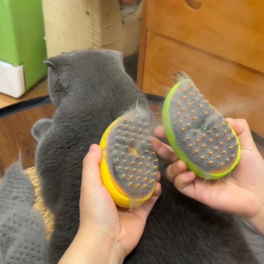 3-in-1 Steam Spray Pet Grooming Brush – Massage, De-Shedding & Foldable Comb