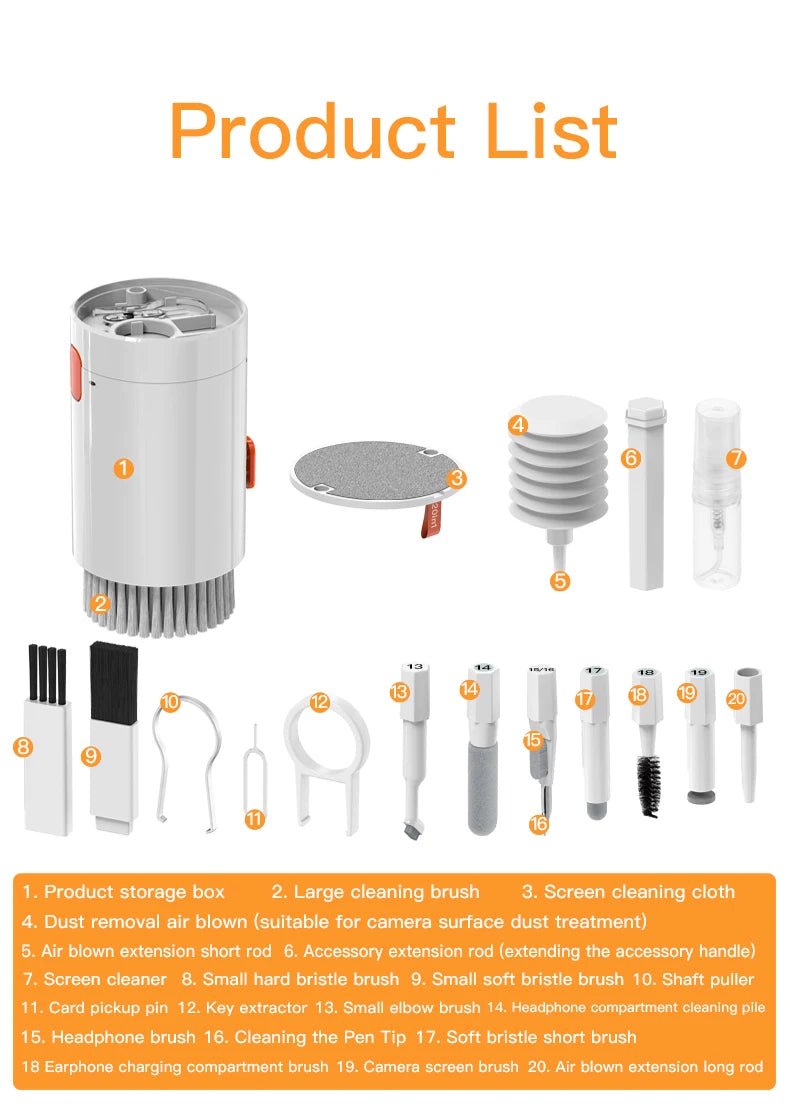 20-in-1 Precision Tech Cleaning Kit – For Keyboard, Earbuds, Camera & More