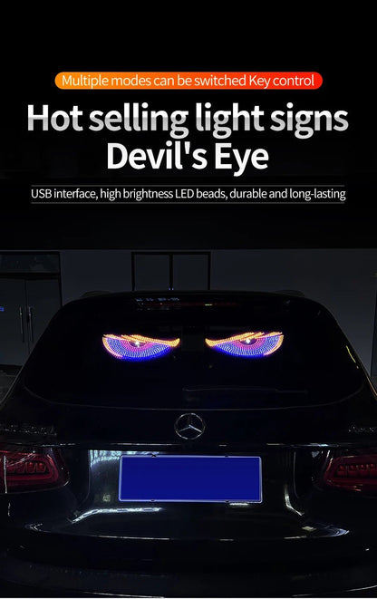 "Devil’s Eye™ Dynamic LED Car Display – USB Powered, Programmable Light Strip"