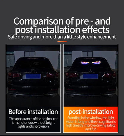 "Devil’s Eye™ Dynamic LED Car Display – USB Powered, Programmable Light Strip"