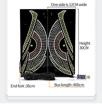 "Devil’s Eye™ Dynamic LED Car Display – USB Powered, Programmable Light Strip"